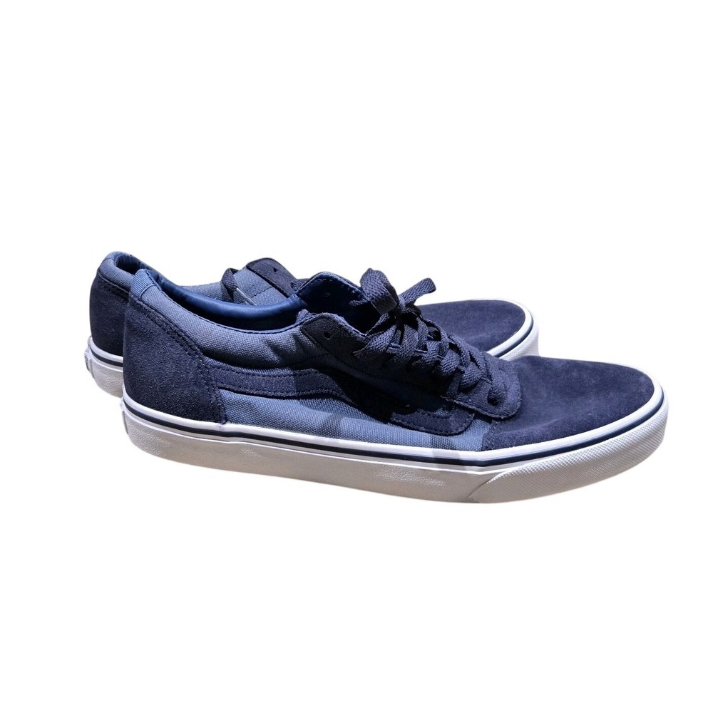 Mens Vans Old Skool Navy Blue Canvas Casual Skateboarding Sneakers Size 10.5